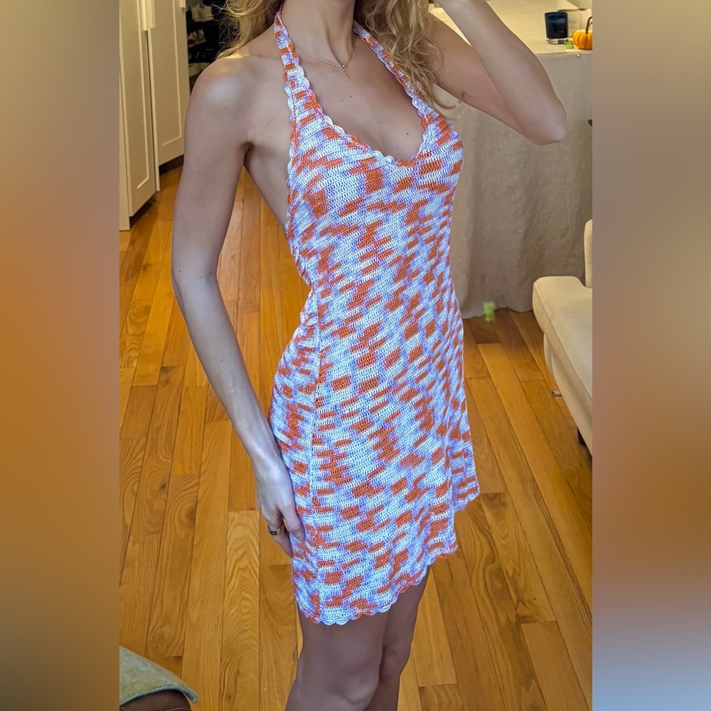 MISSONI Metallic Crochet Mini Dress